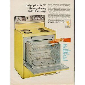 1965  Frigidaire Pull 'N Clean Electric Range Vintage Print Ad (L19)